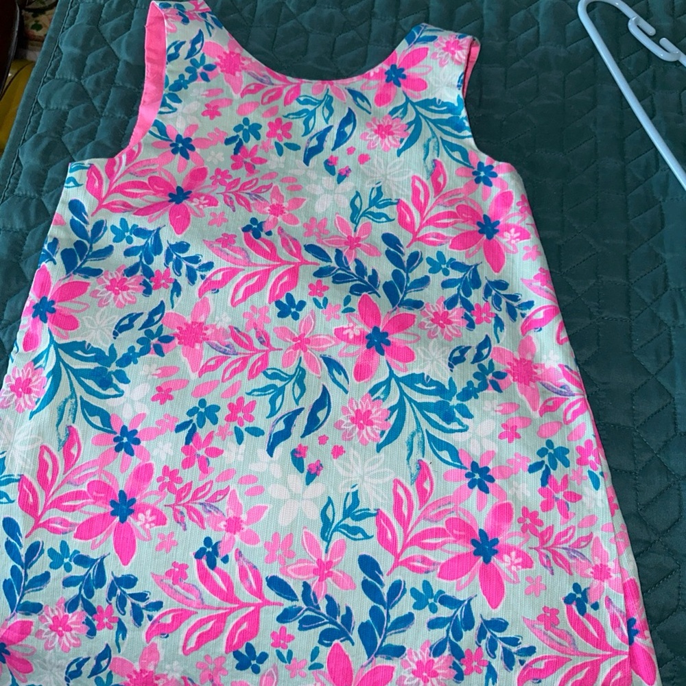 Floral Sleeveless Dress in Pink and Blue
